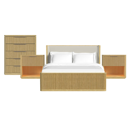 Picket House Furnishings - Sutton King Uph 4PC Bedroom Set in Natural - B-16000-6-KUB-NSCH view 1