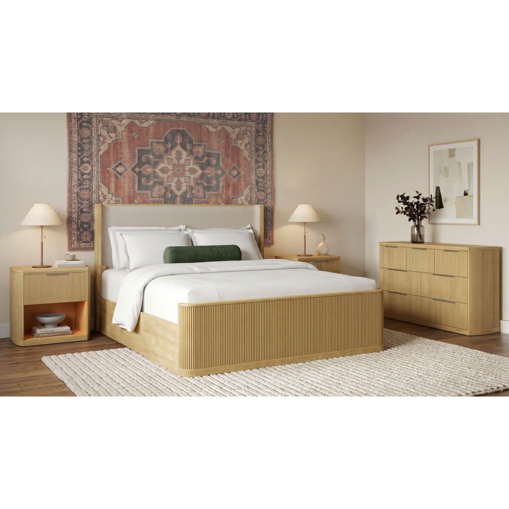 Picket House Furnishings - Sutton King Uph 4PC Bedroom Set in Natural - B-16000-6-KUB-NSDR view 3