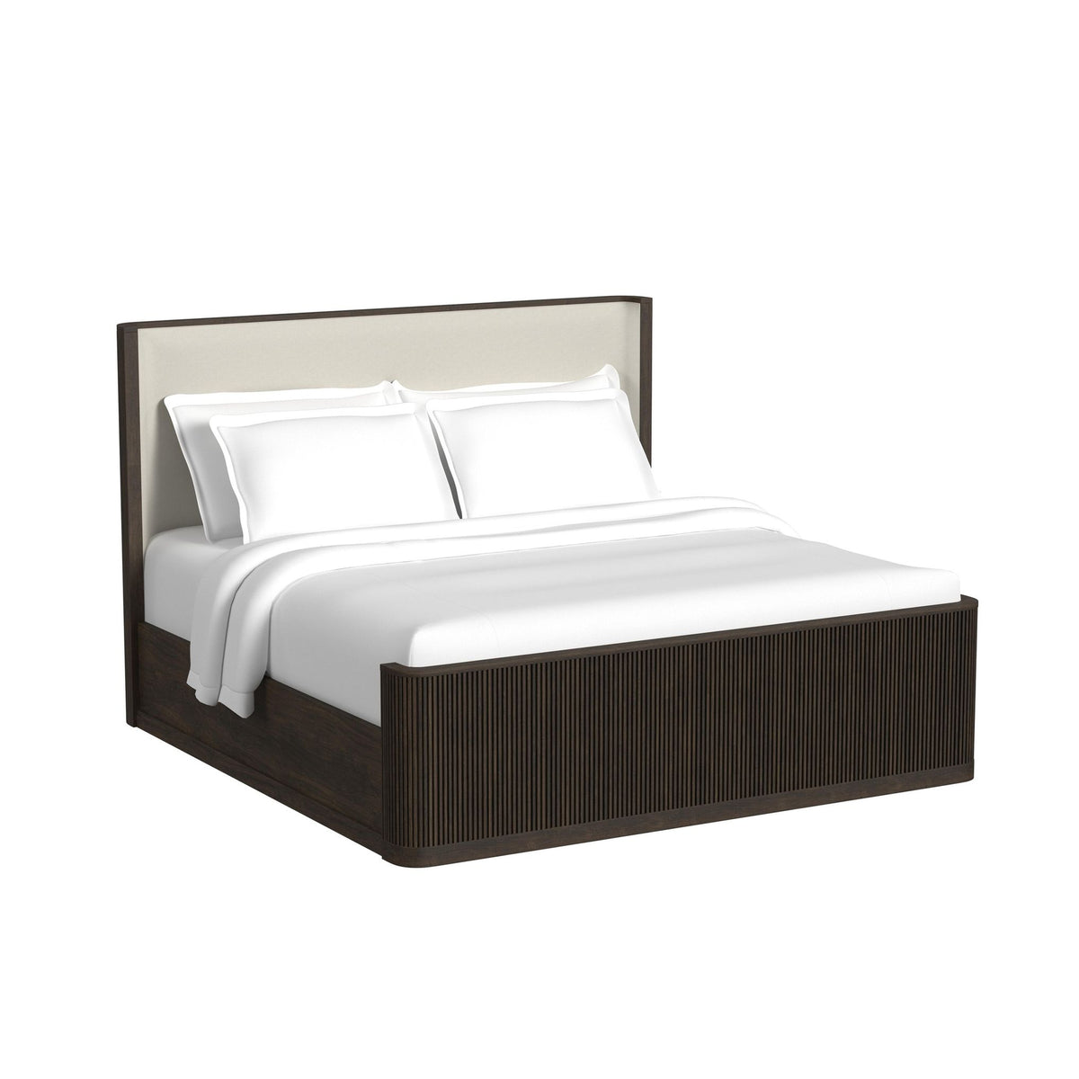 Picket House Furnishings - Sutton King Uph 5PC Bedroom Set in Dark Brown - B-16000-5-KUB-NSDRC view 4
