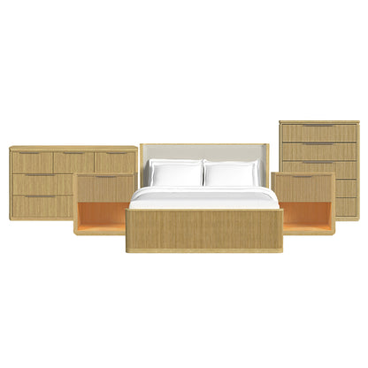 Picket House Furnishings - Sutton King Uph 5PC Bedroom Set in Natural - B-16000-6-KUB-NSDRC view 1