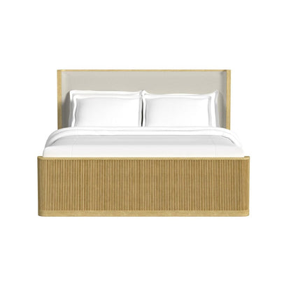 Picket House Furnishings -  Sutton King UPH Bed with White Fabric in Natural - B-16000-6-KUB view 2