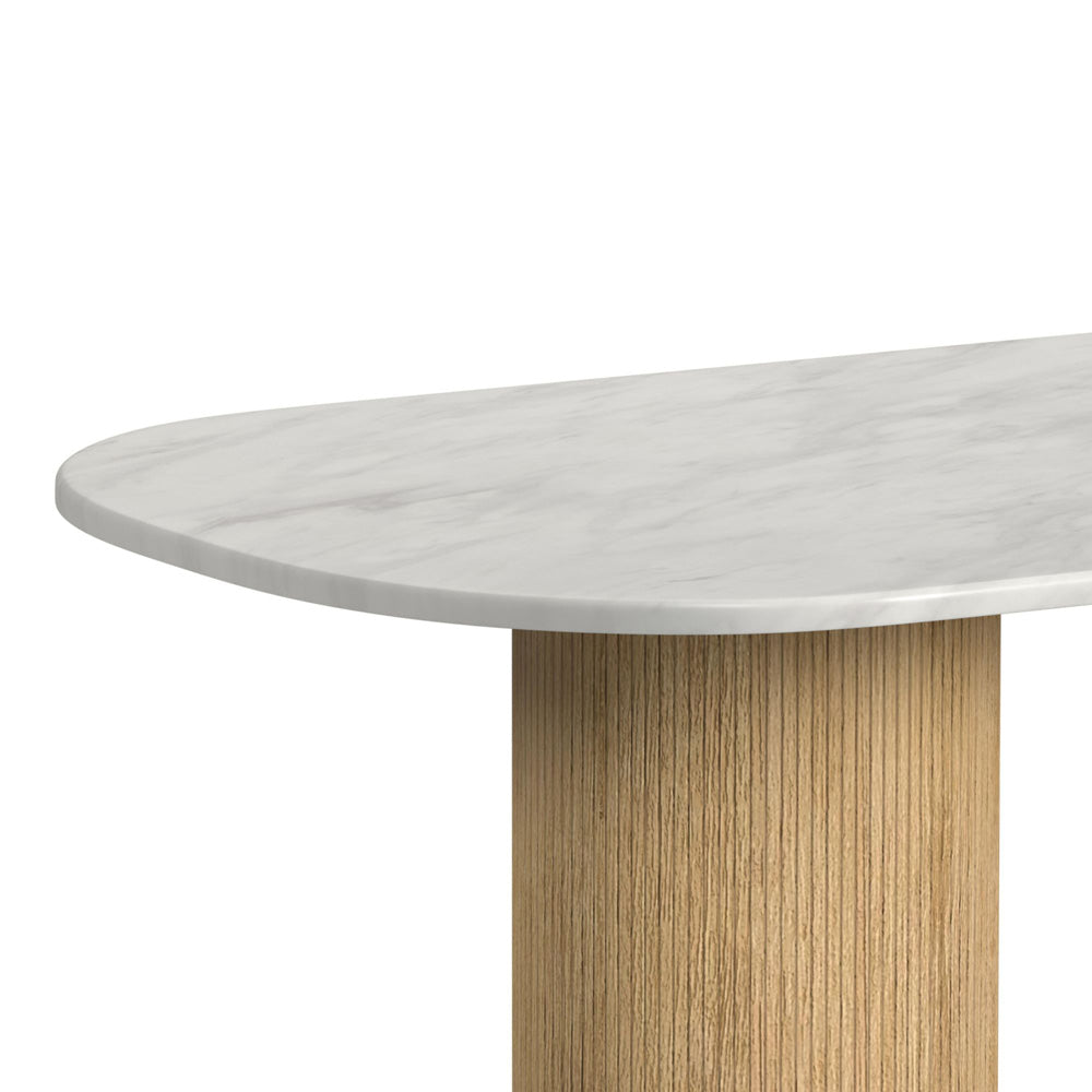 Picket House Furnishings - Sutton  Oval Dining Table with White Faux Marble Top in Natural - D-16000-6-DT view 4