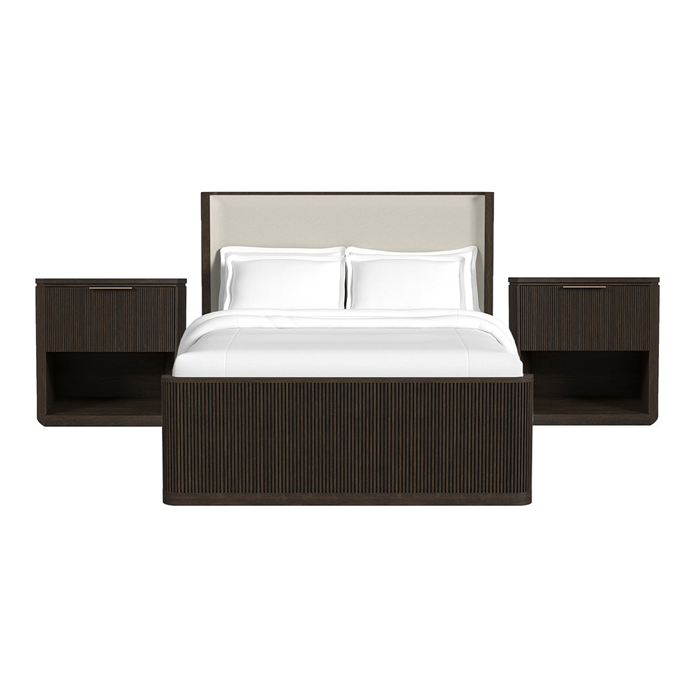 Picket House Furnishings - Sutton Queen Uph 3PC Bedroom Set in Dark Brown - B-16000-5-QUB-NS2 view 1