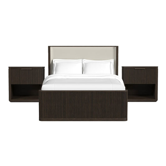 Picket House Furnishings - Sutton Queen Uph 3PC Bedroom Set in Dark Brown - B-16000-5-QUB-NS2 view 1