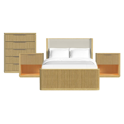 Picket House Furnishings - Sutton Queen Uph 4PC Bedroom Set in Natural - B-16000-6-QUB-NSCH view 1