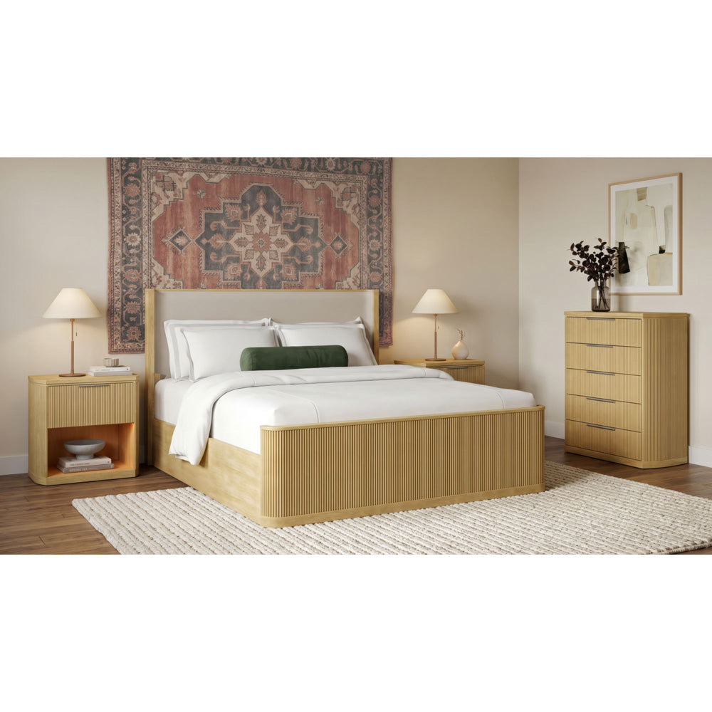 Picket House Furnishings - Sutton Queen Uph 4PC Bedroom Set in Natural - B-16000-6-QUB-NSCH view 3