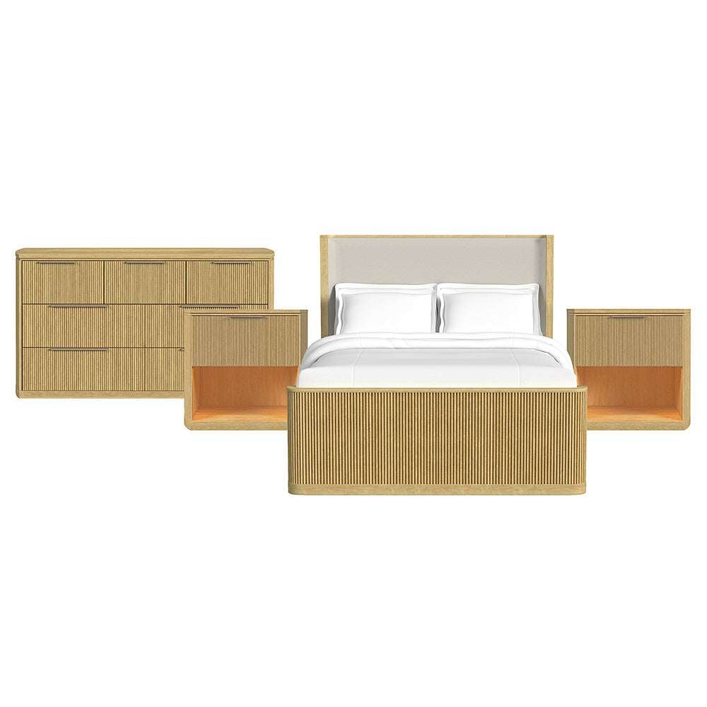 Picket House Furnishings - Sutton Queen Uph 4PC Bedroom Set in Natural - B-16000-6-QUB-NSDR view 1