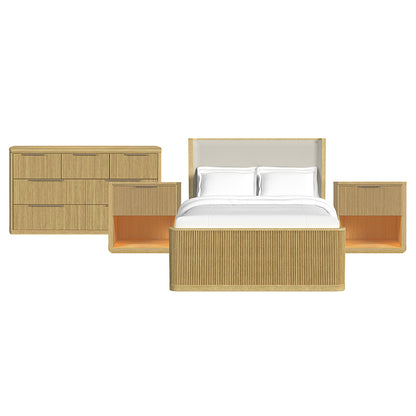 Picket House Furnishings - Sutton Queen Uph 4PC Bedroom Set in Natural - B-16000-6-QUB-NSDR view 1