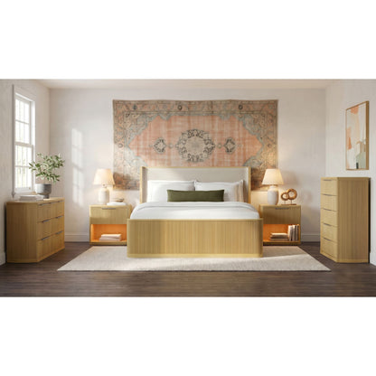 Picket House Furnishings - Sutton Queen Uph 5PC Bedroom Set in Natural - B-16000-6-QUB-NSDRC view 3
