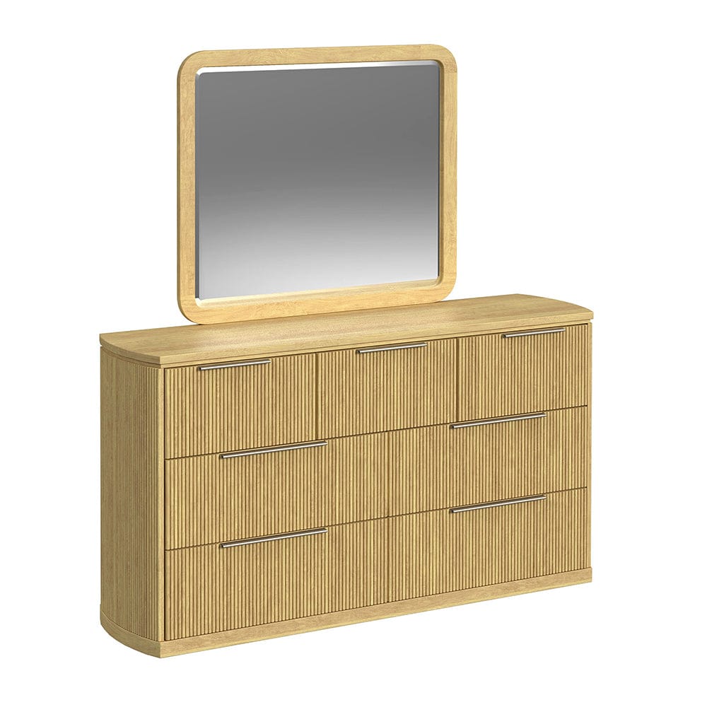 Picket House Furnishings -  Sutton Queen UPH 5PC Bedroom Set with White Fabric in Natural - B-16000-6-QUB-5PC view 3