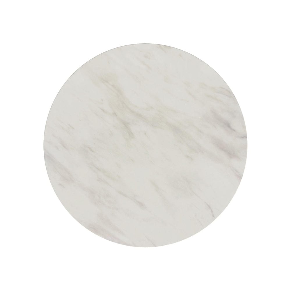Picket House Furnishings - Sutton Round Coffee Table with White Faux Marble Top and Base in Dark Brown - T-16000-5-RCT view 2