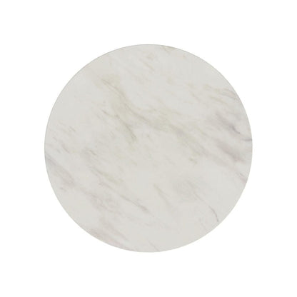 Picket House Furnishings - Sutton Round Coffee Table with White Faux Marble Top and Base in Dark Brown - T-16000-5-RCT view 2