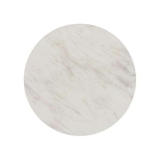 Picket House Furnishings - Sutton Round Coffee Table with White Faux Marble Top and Base in Dark Brown - T-16000-5-RCT view 2