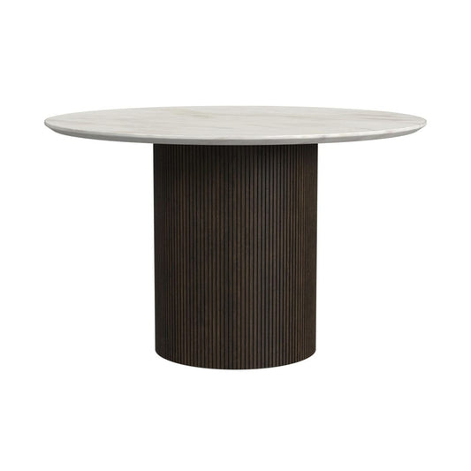 Picket House Furnishings - Sutton Round Dining Table with White Faux Marble Top in Dark Brown - D-16000-5-RDT view 1