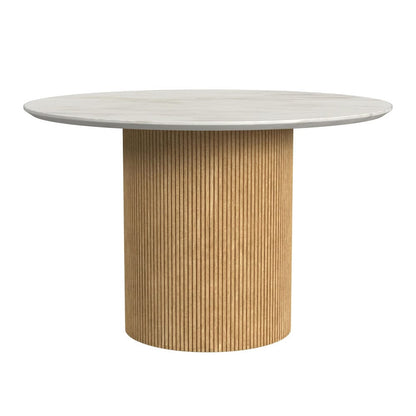 Picket House Furnishings -  Sutton Round Dining Table with White Faux Marble Top in Natural - D-16000-6-RDT view 1