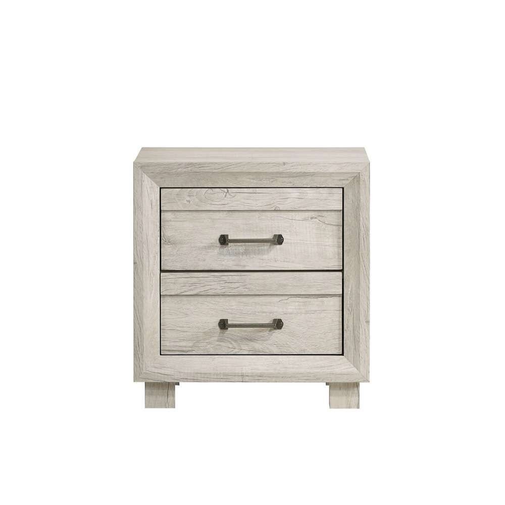 Picket House Furnishings - Tarrant 2-Drawer Nightstand with USB in White - B-3460-7-NS2S veiw 2
