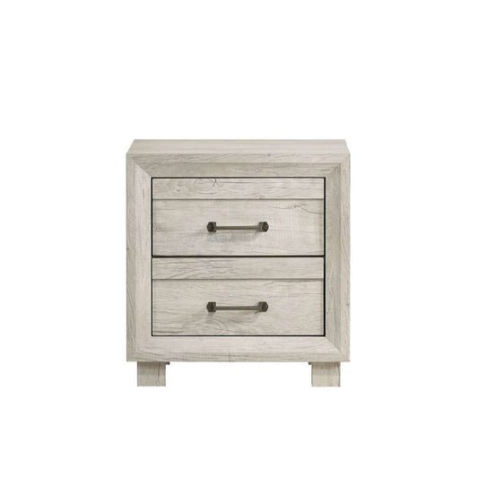 Picket House Furnishings - Tarrant 2-Drawer Nightstand with USB in White - B-3460-7-NS2S veiw 2