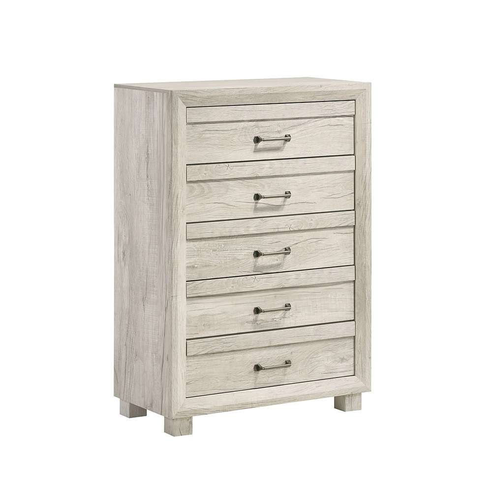 Picket House Furnishings - Tarrant 5-Drawer Chest in White (Sturdy Act) - B-3460-7-CHS veiw 1