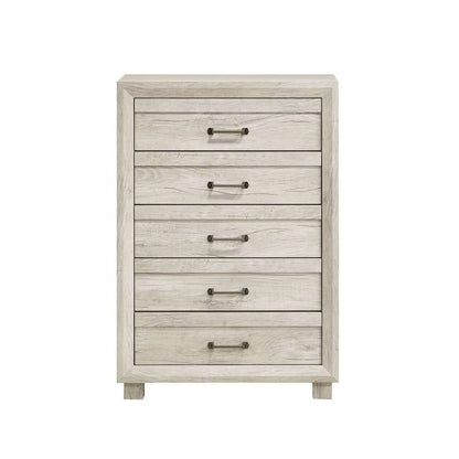 Picket House Furnishings - Tarrant 5-Drawer Chest in White (Sturdy Act) - B-3460-7-CHS veiw 2
