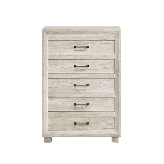 Picket House Furnishings - Tarrant 5-Drawer Chest in White (Sturdy Act) - B-3460-7-CHS veiw 2