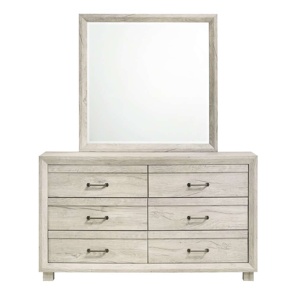 Picket House Furnishings - Tarrant Dresser & Mirror Set in White - B-3460-7-DRMR veiw 3