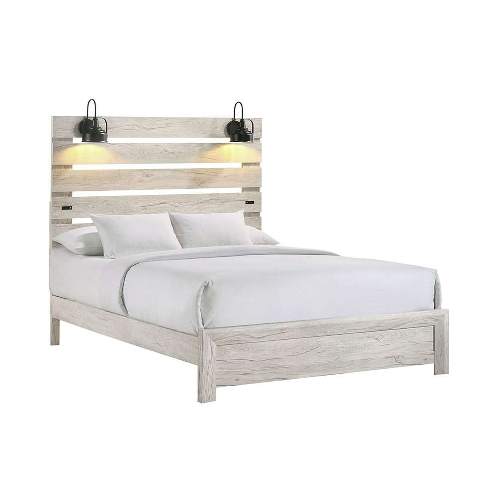 Picket House Furnishings - Tarrant Full Bed with Lights & USB in White - B-3460-7-FBL veiw 1