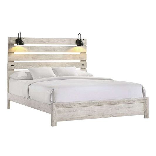Picket House Furnishings - Tarrant King Bed with Lights & USB in White - B-3460-7-KBL veiw 1