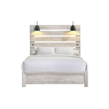 Picket House Furnishings - Tarrant Queen Bed with Lights & USB in White - B-3460-7-QBL veiw 2