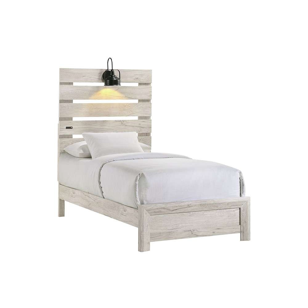 Picket House Furnishings - Tarrant Twin Bed with Lights & USB in White - B-3460-7-TBL veiw 1