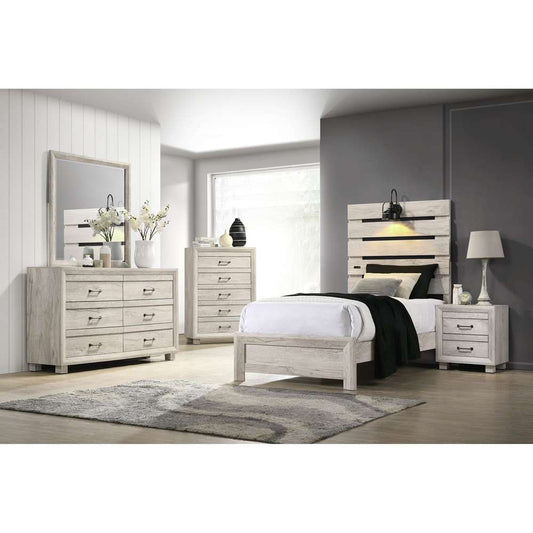 Picket House Furnishings - Tarrant Twin Bed with Lights & USB in White - B-3460-7-TBL veiw 2