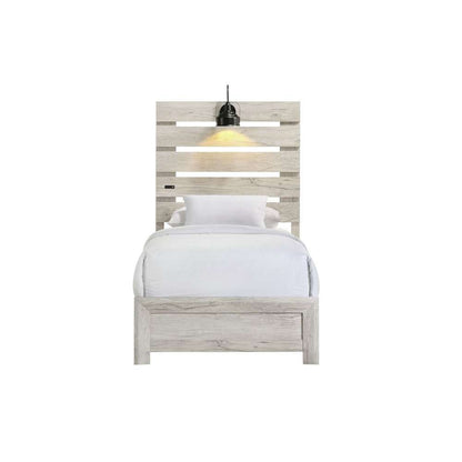 Picket House Furnishings - Tarrant Twin Bed with Lights & USB in White - B-3460-7-TBL veiw 3