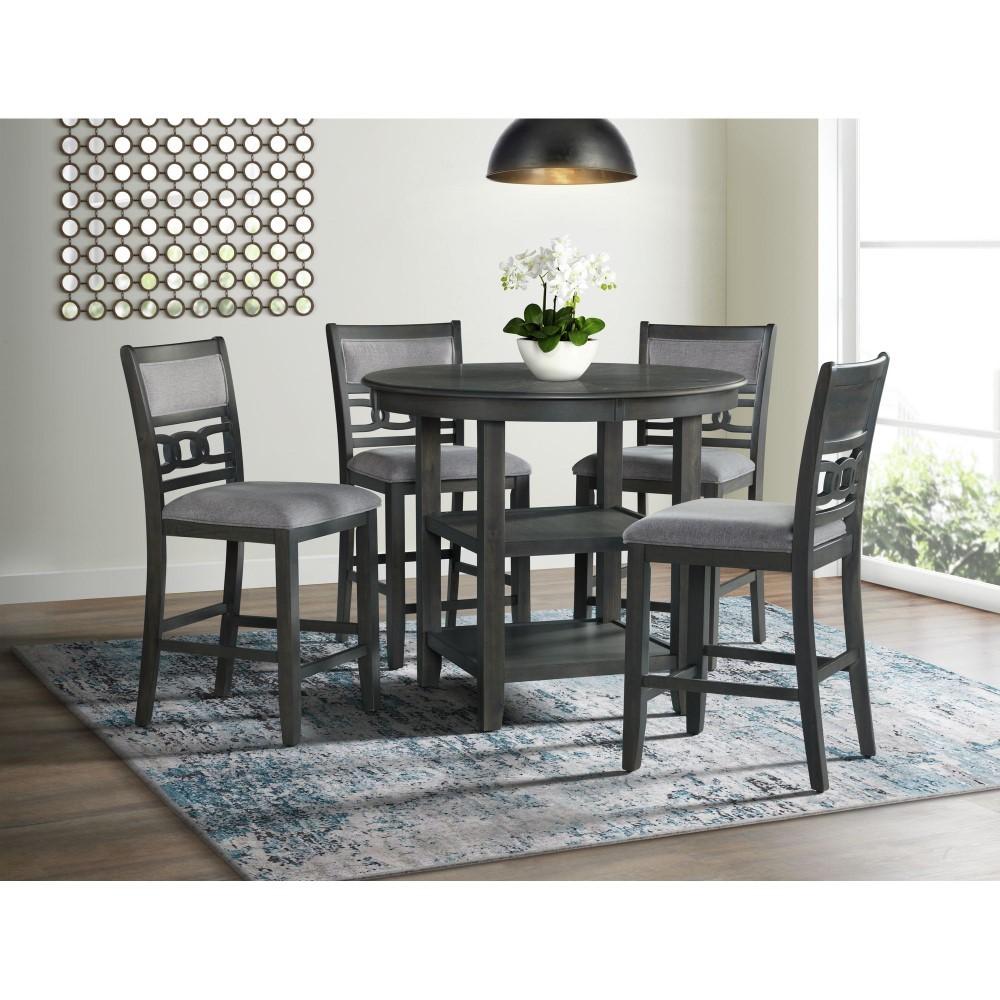 Picket House Furnishings - Taylor Counter Height 5PC Dining Set-Table and Four Side Chairs in Gray - DAH350C5PC veiw 2