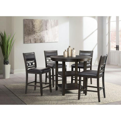Picket House Furnishings - Taylor Counter Height Faux Leather 5PC Dining Set in Walnut - DAH555PC5PC veiw 1