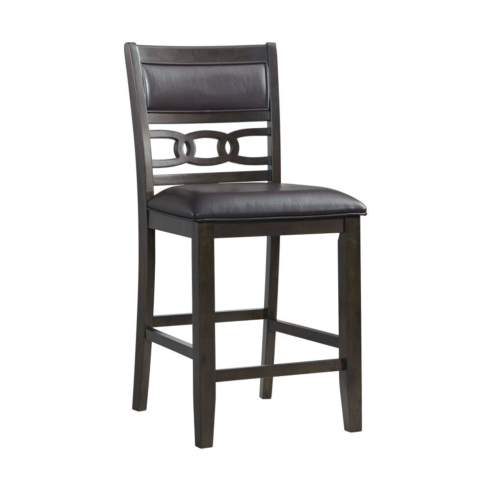 Picket House Furnishings - Taylor Counter Height Faux Leather 5PC Dining Set in Walnut - DAH555PC5PC veiw 6
