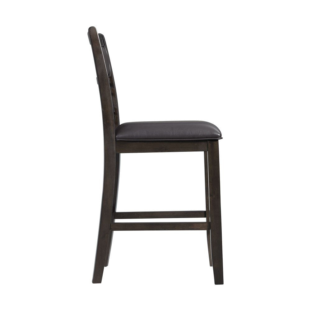 Picket House Furnishings - Taylor Counter Height Faux Leather 5PC Dining Set in Walnut - DAH555PC5PC veiw 7