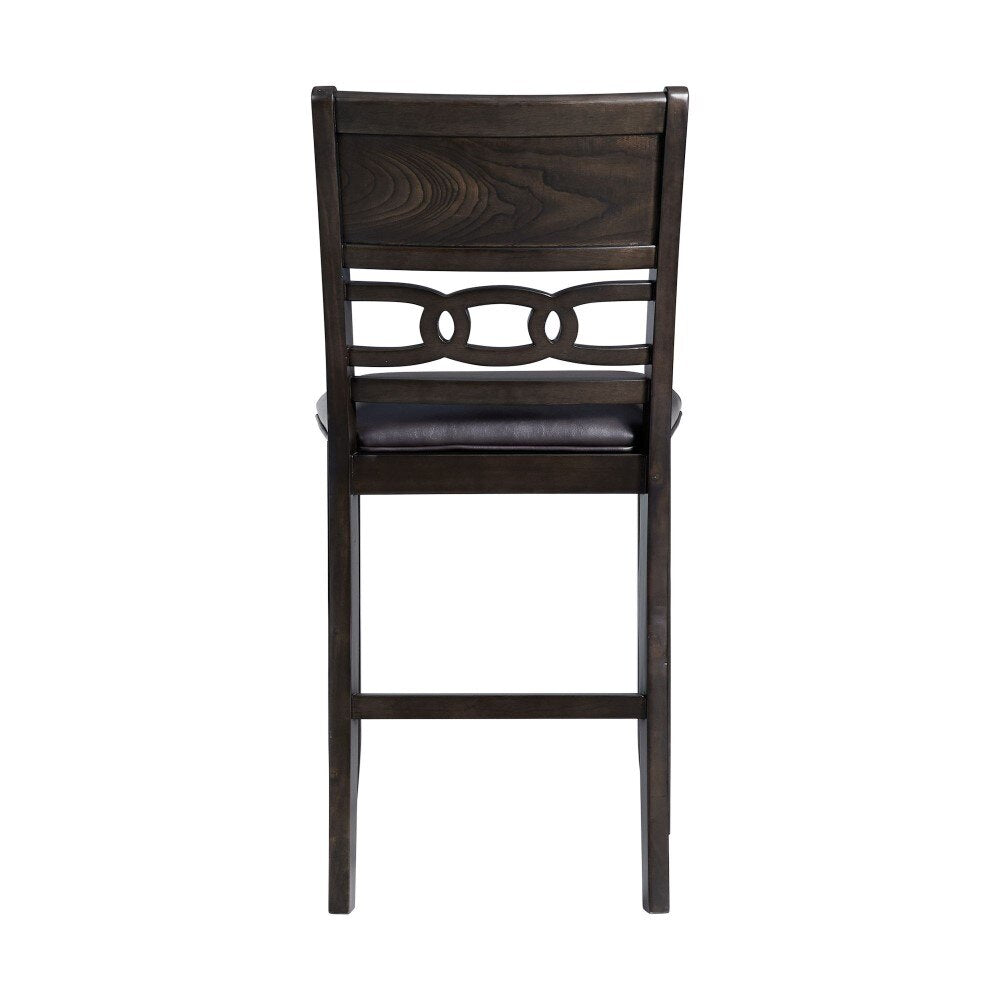 Picket House Furnishings - Taylor Counter Height Faux Leather 5PC Dining Set in Walnut - DAH555PC5PC veiw 8