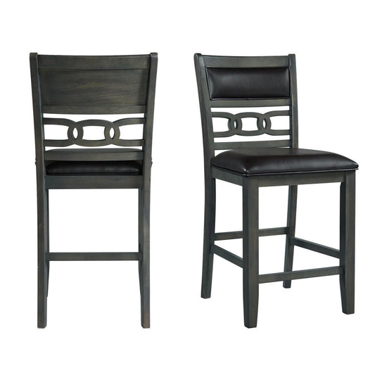 Picket House Furnishings - Taylor Counter Height Faux Leather Side Chair in Gray (Set of 2) - DAH355PCSC veiw 1