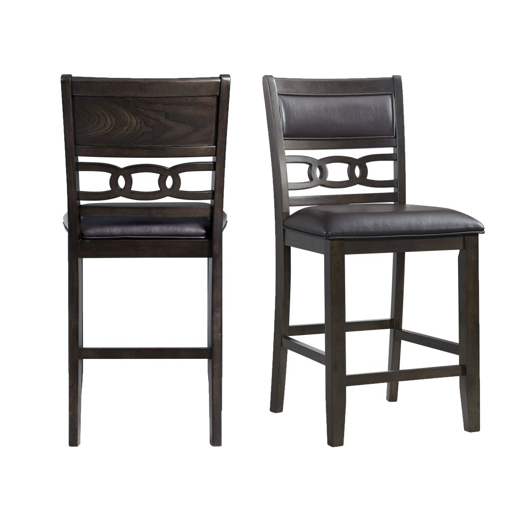 Picket House Furnishings - Taylor Counter Height Faux Leather Side Chair in Walnut (Set of 2) - DAH555PCSC veiw 1