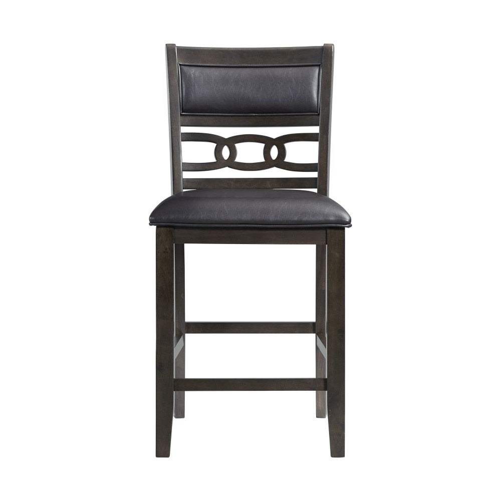 Picket House Furnishings - Taylor Counter Height Faux Leather Side Chair in Walnut (Set of 2) - DAH555PCSC veiw 3