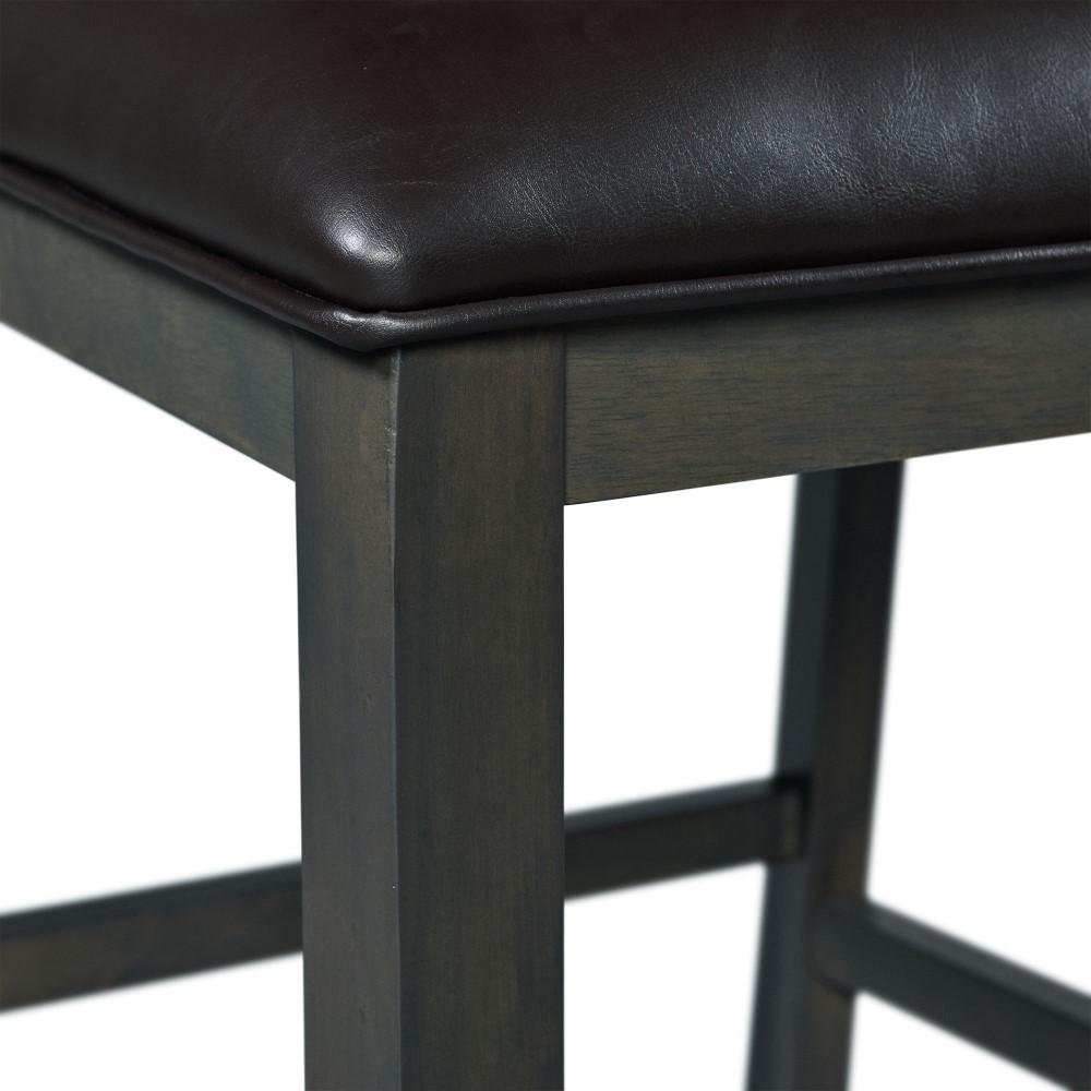 Picket House Furnishings - Taylor Standard Height 5PC Dining Set-Table and Four Faux Leather Side Chairs in Gray - DAH3055PC veiw 4