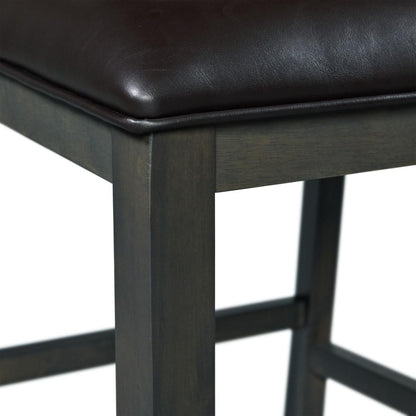 Picket House Furnishings - Taylor Standard Height 5PC Dining Set-Table and Four Faux Leather Side Chairs in Gray - DAH3055PC veiw 4