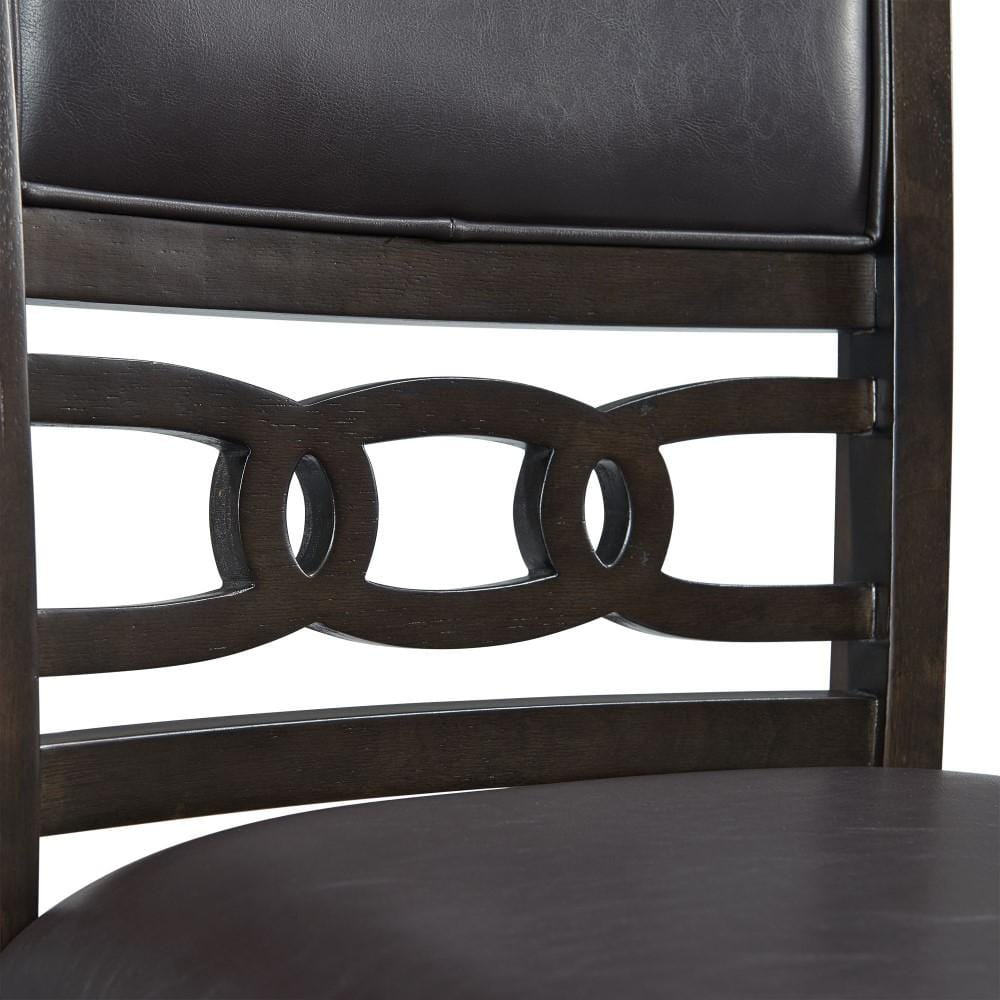 Picket House Furnishings - Taylor Standard Height Faux Leather 5PC Dining Set in Walnut - DAH5055PC veiw 5