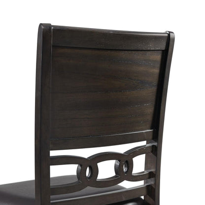 Picket House Furnishings - Taylor Standard Height Faux Leather 5PC Dining Set in Walnut - DAH5055PC veiw 6