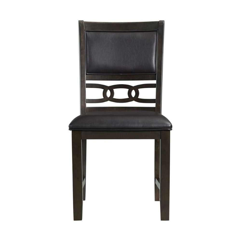 Picket House Furnishings - Taylor Standard Height Faux Leather Side Chair in Walnut (Set of 2) - DAH505SPC veiw 3