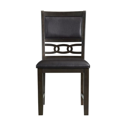 Picket House Furnishings - Taylor Standard Height Faux Leather Side Chair in Walnut (Set of 2) - DAH505SPC veiw 3