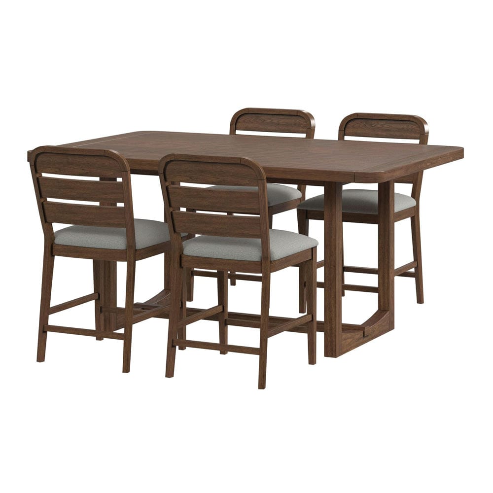 Picket House Furnishings -  Thorin 5PC Counter Height Dining Set in Brown-Table and Four Chairs - D-18900-5-CT-5PC view 1