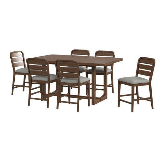 Picket House Furnishings -  Thorin 7PC Counter Height Dining Set in Brown-Table and Six Chairs - D-18900-5-CT-7PC view 1