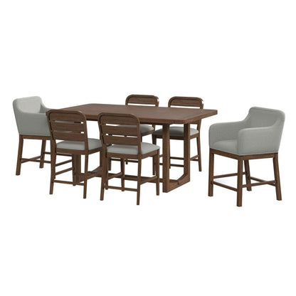 Picket House Furnishings -  Thorin 7PC Counter Height Dining Set in Brown-Table, Four Chairs and Two UPH Chairs - D-18900-5-CTCAC-7PC view 1