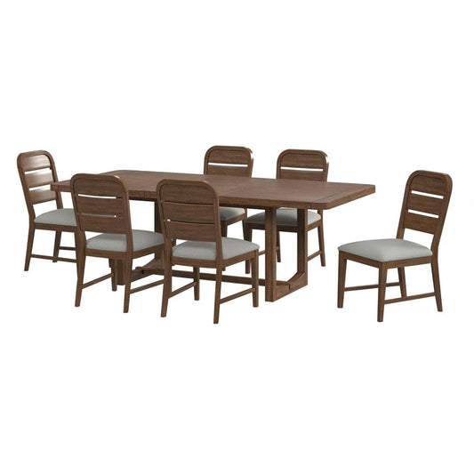 Picket House Furnishings -  Thorin 7PC Standard Height Dining Set in Brown-Table and Six Chairs - D-18900-5-DT-7PC view 1