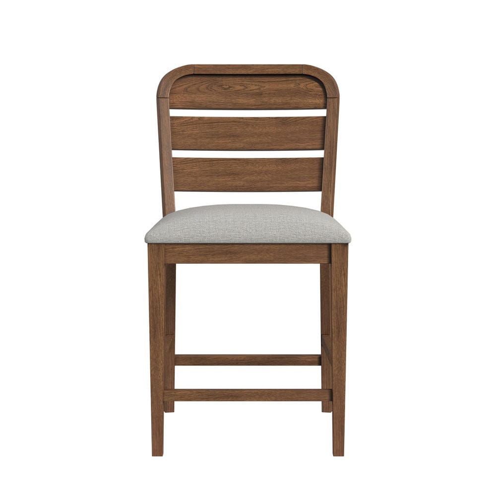 Picket House Furnishings -  Thorin Counter Chair with Light Grey Fabric in Brown Set of 2 - D-18900-5-CSC view 3